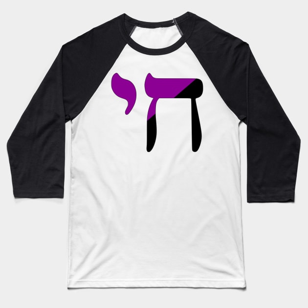 Chai - Jewish Life Symbol (Anarchafeminist Colors) Baseball T-Shirt by dikleyt